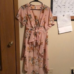 Pink floral cover up